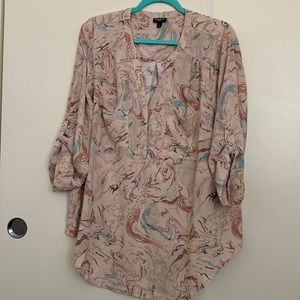 Torrid Harper Studio Crepe de Chine Pullover 3/4 Sleeve Blouse